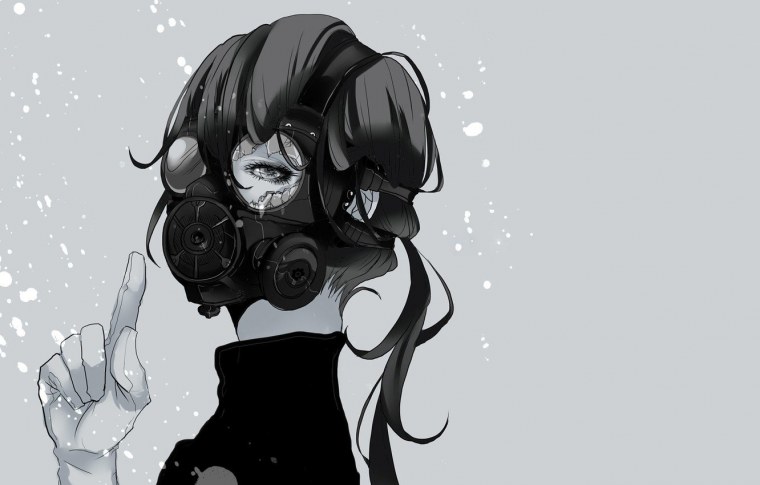 Аниме девушка в маске