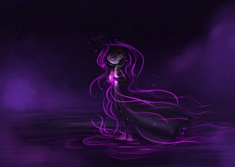 Аниме девушка с фиолетовыми волосами