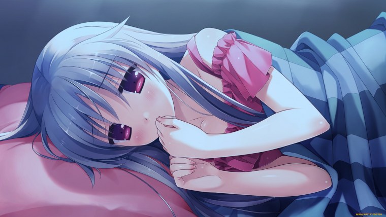 Аниме тянка на кровати