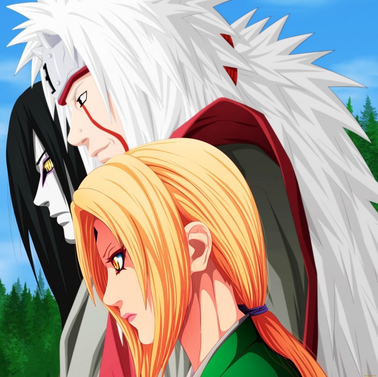 Команда Джирайи цунаде и Орочимару в детстве