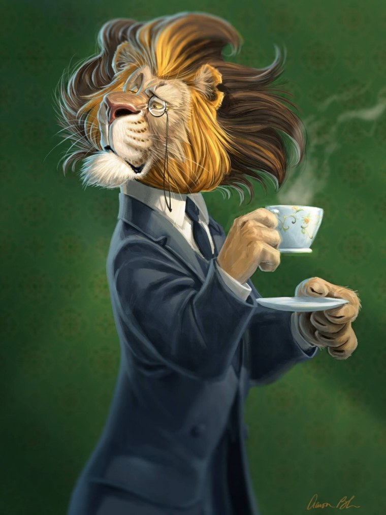 Тату Раста Лев в очках