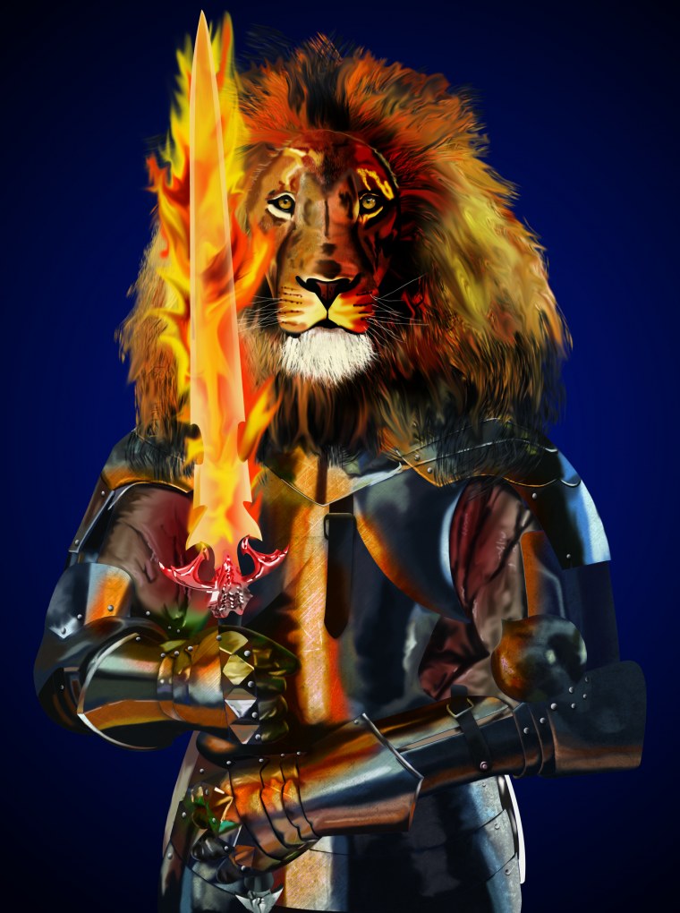 Лев с сигарой на рабочий стол