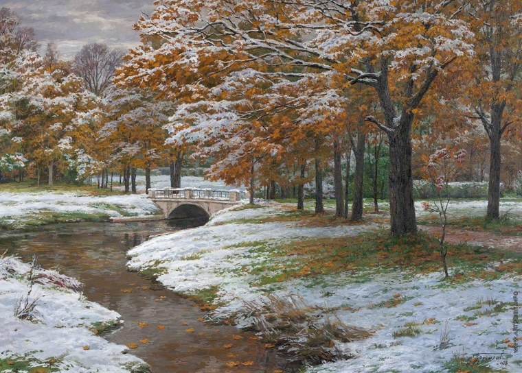 Художник Станислав Брусилов: ранний снег