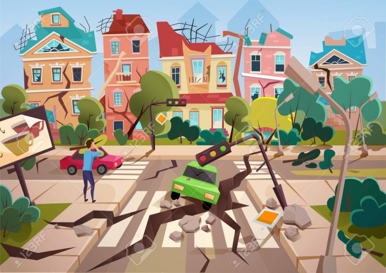 Землетрясение мультяшное