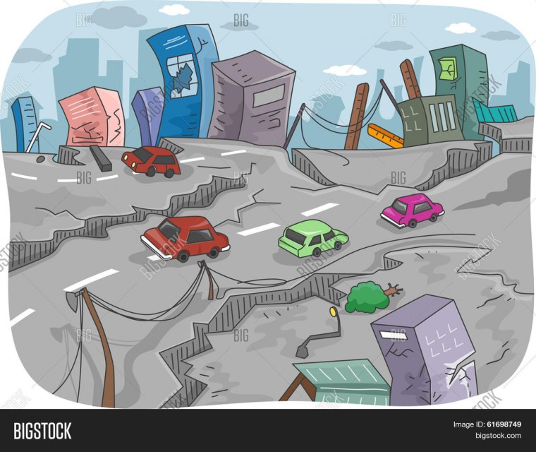 Землетрясение иллюстрация