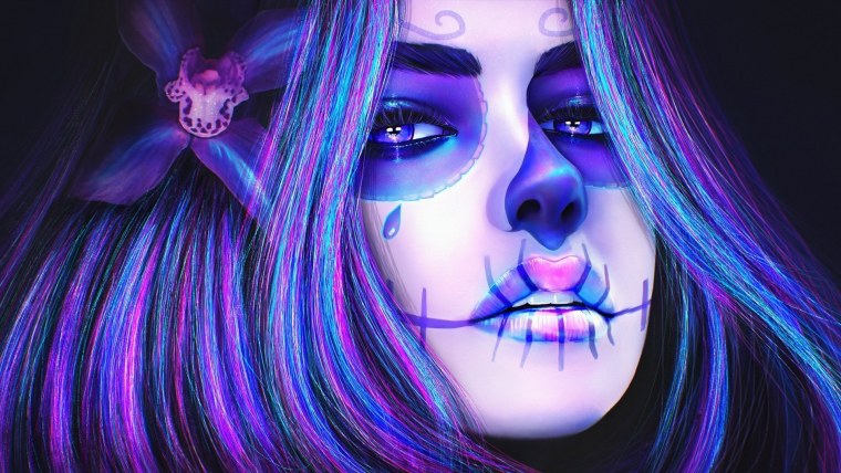 Девушка блондинка арт