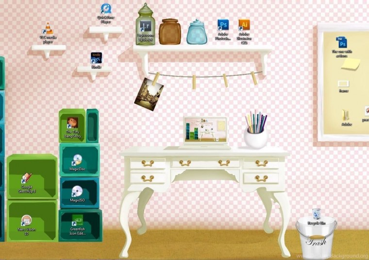 Полки для ярлыков на рабочем столе