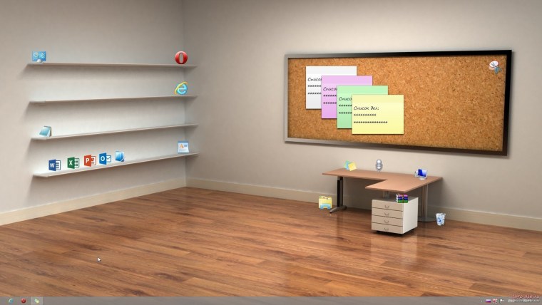 Комната с полками для ярлыков