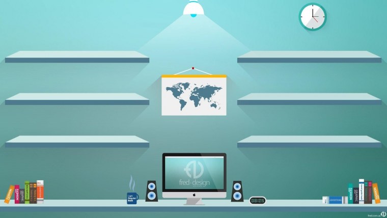 Фон с полочками на рабочий стол