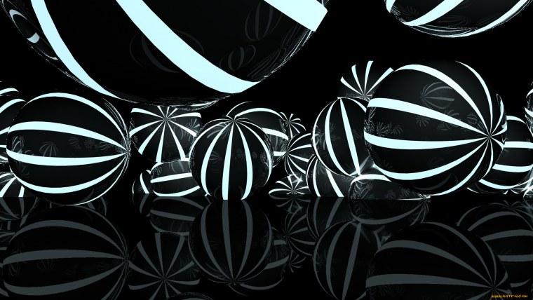 Воздушные шары графические на темном фоне