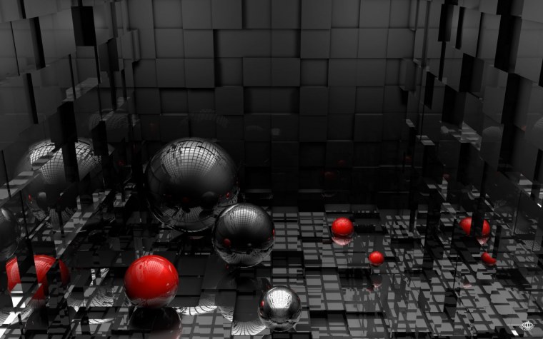 3д шар в комнате