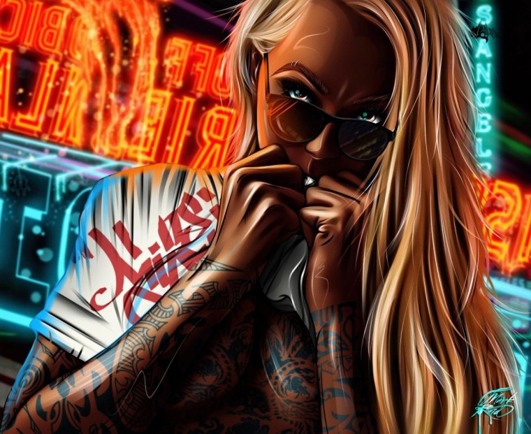 Дерзкая блондинка арт