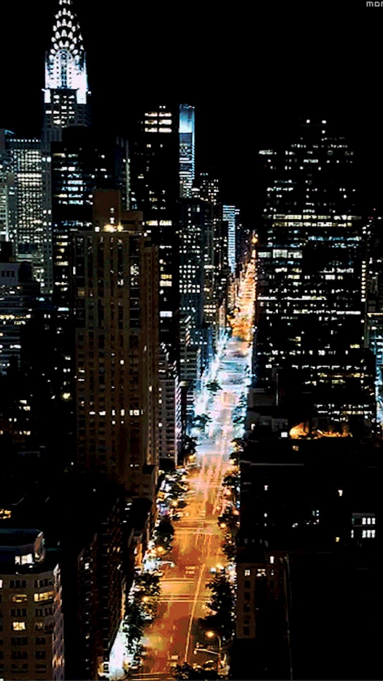 Ночной город гиф