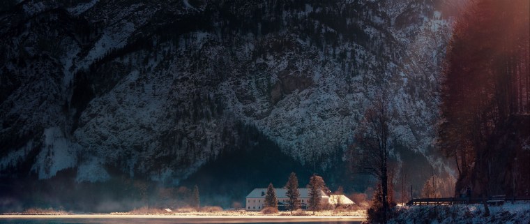 Зимний фон на два экрана