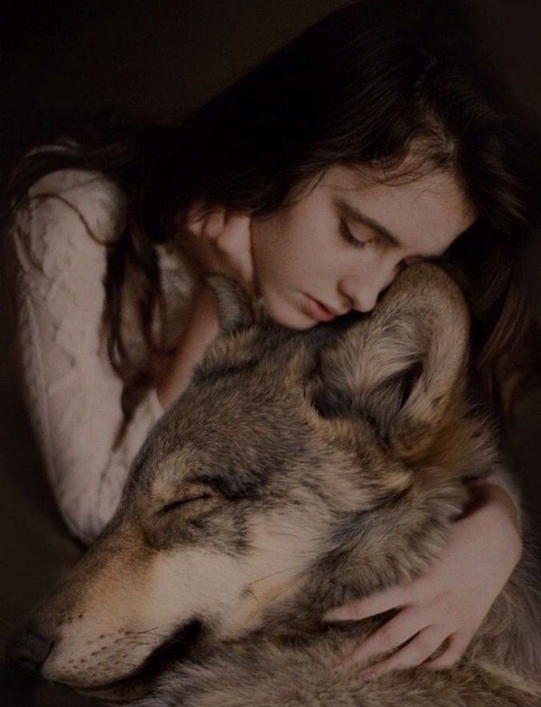 Мужская фотосессия с волком