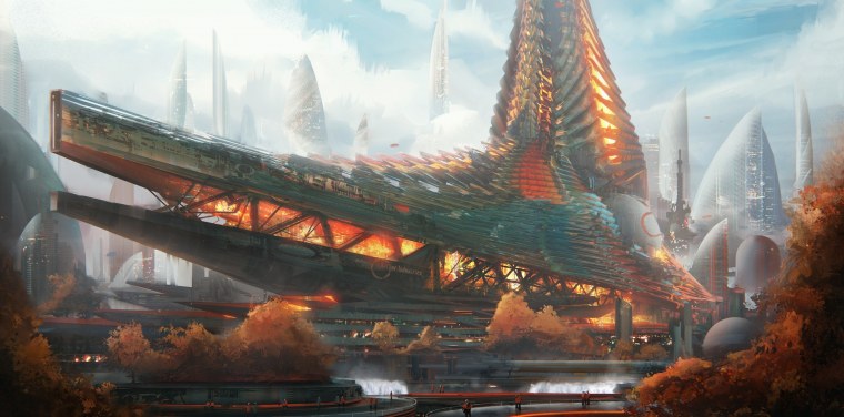 Concept Art Sci-Fi город