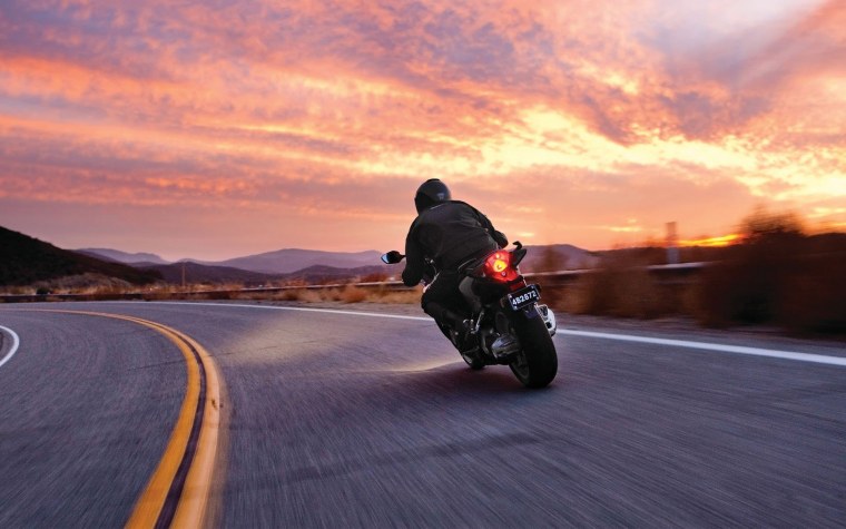 Мотоцикл дорога закат