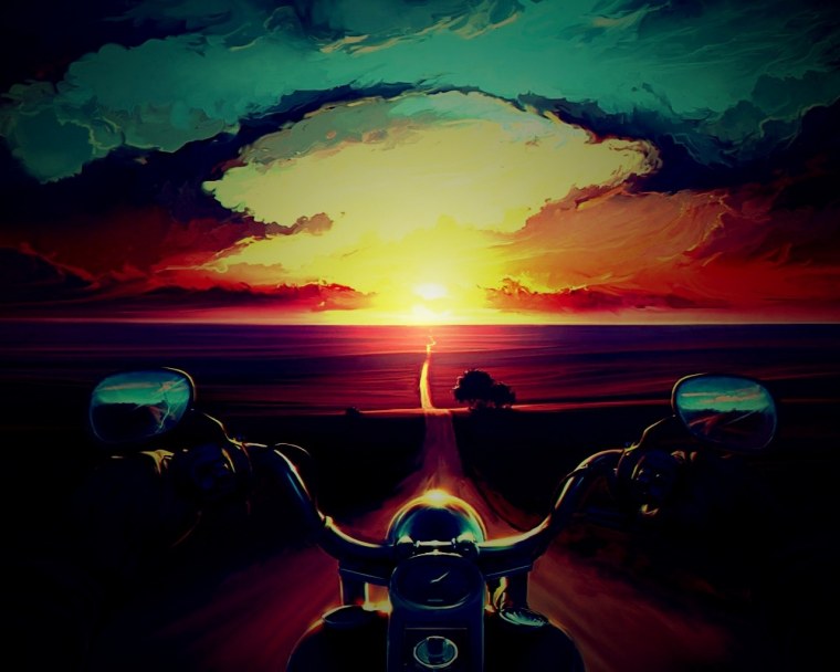 Мотоцикл на закате