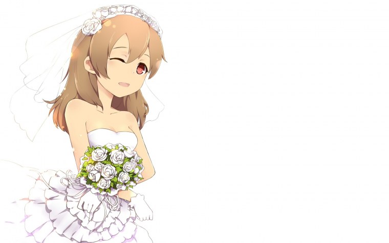 Куруми Токисаки в свадебном платье