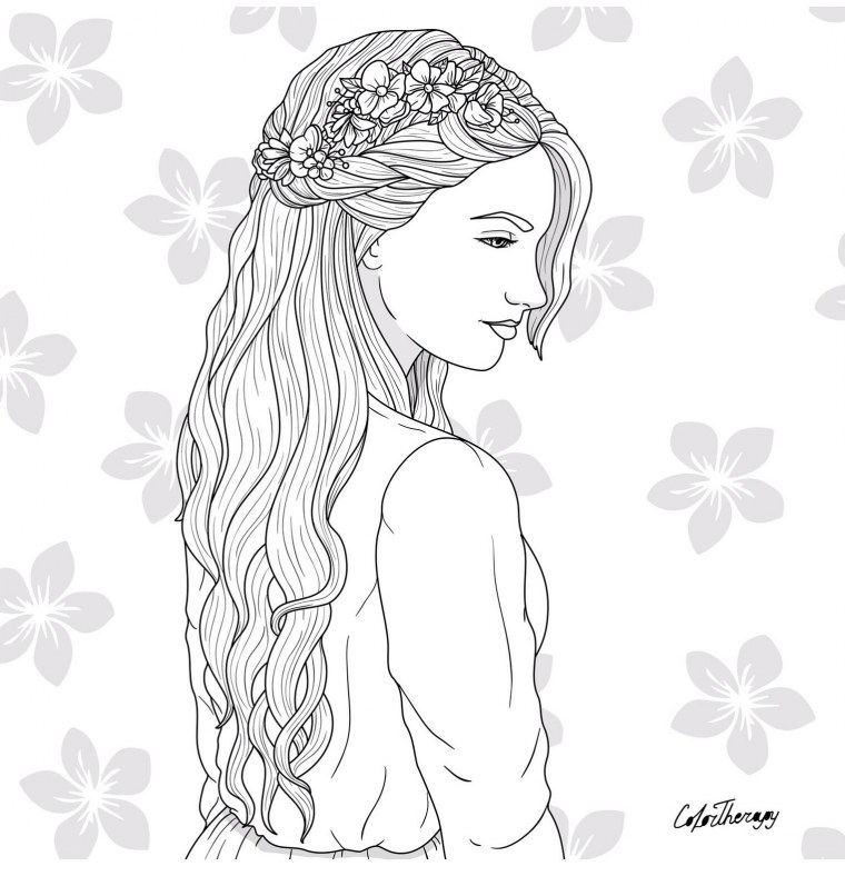 Раскраски девочки крытые