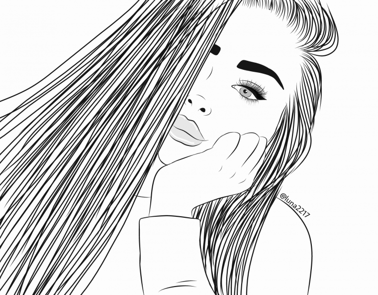 Рисунок девушки карандашом