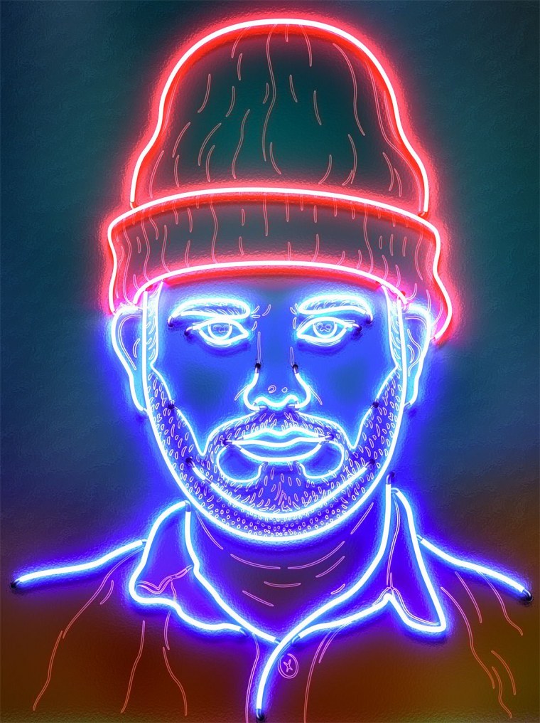 Неоновая вывеска череп