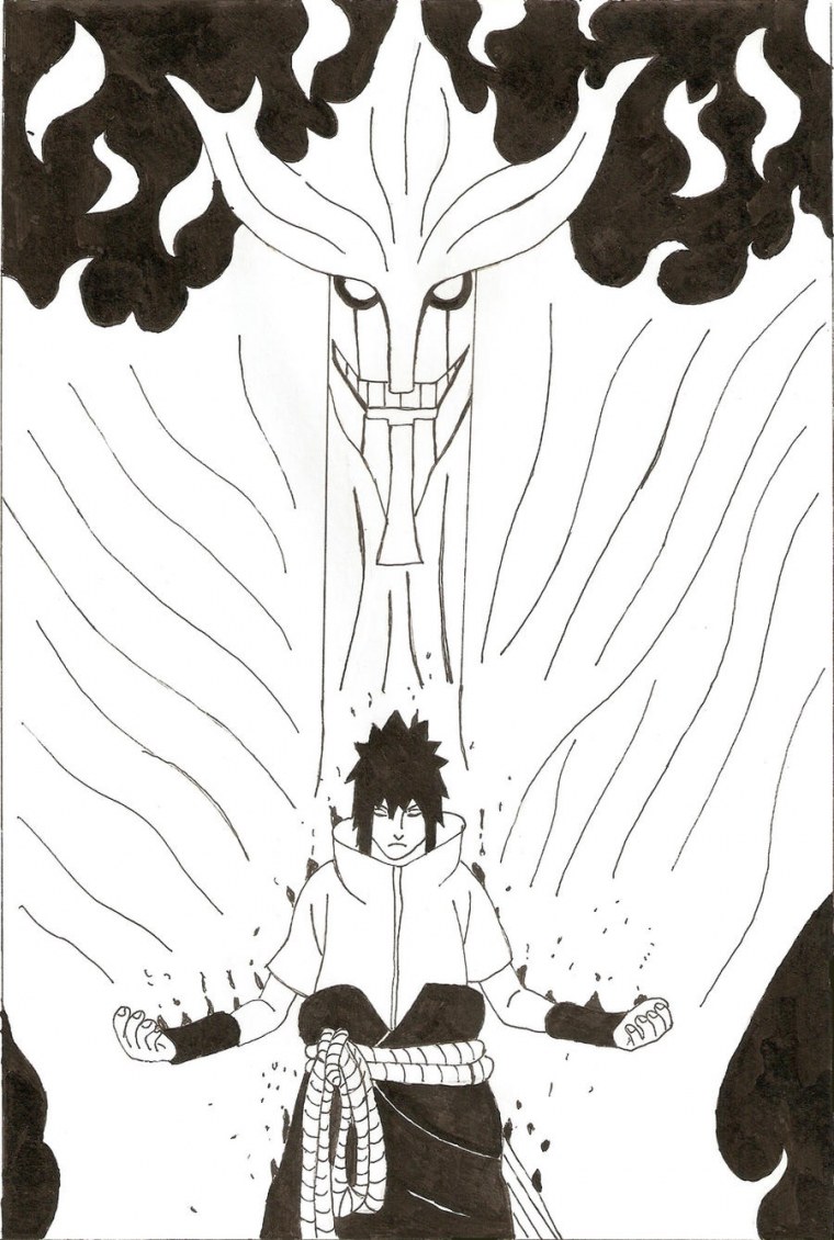 Саске Сусаноо карандашом