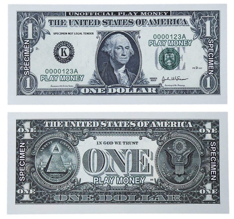 Доллар макет для печати