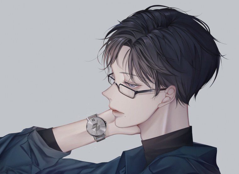 Парень в очках арт