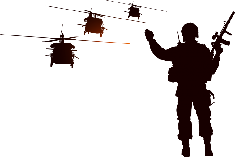 Силуэт военного