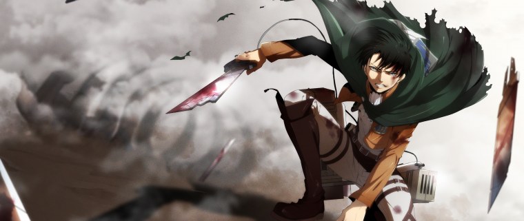 Леви Аккерман уборка гиф