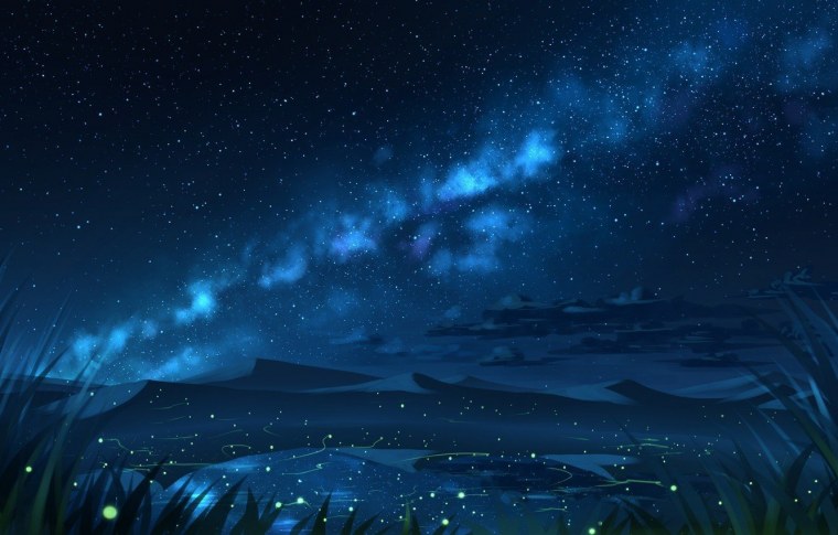 Ночной пейзаж аниме