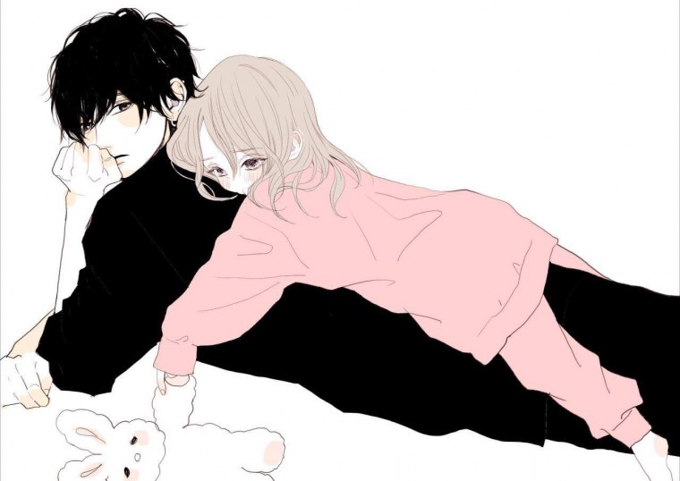 Аниме парень обнимает