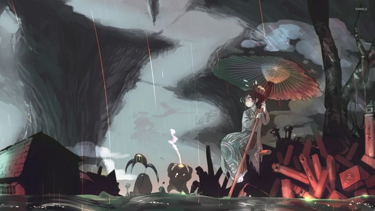 Автобусная остановка аниме