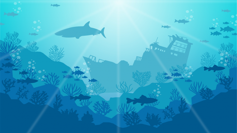 Дно океана вектор