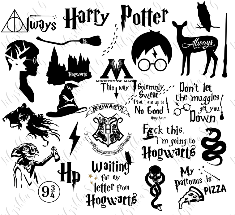 Гарри Поттер логотип на белом фоне