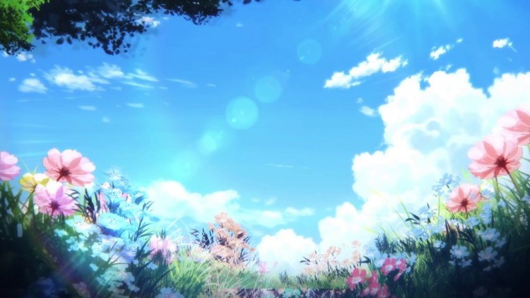 Сказочный луг с цветами