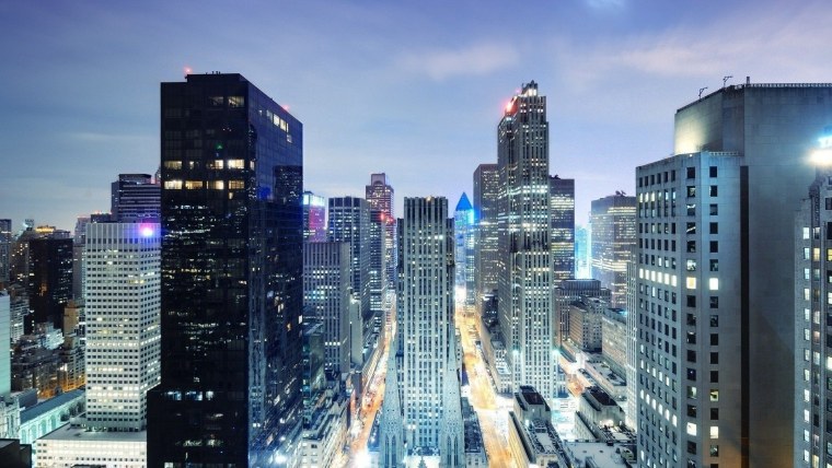 Архитектура Нью-Йорка Манхеттен