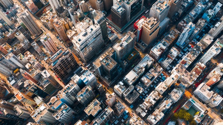 Красивый город вид сверху