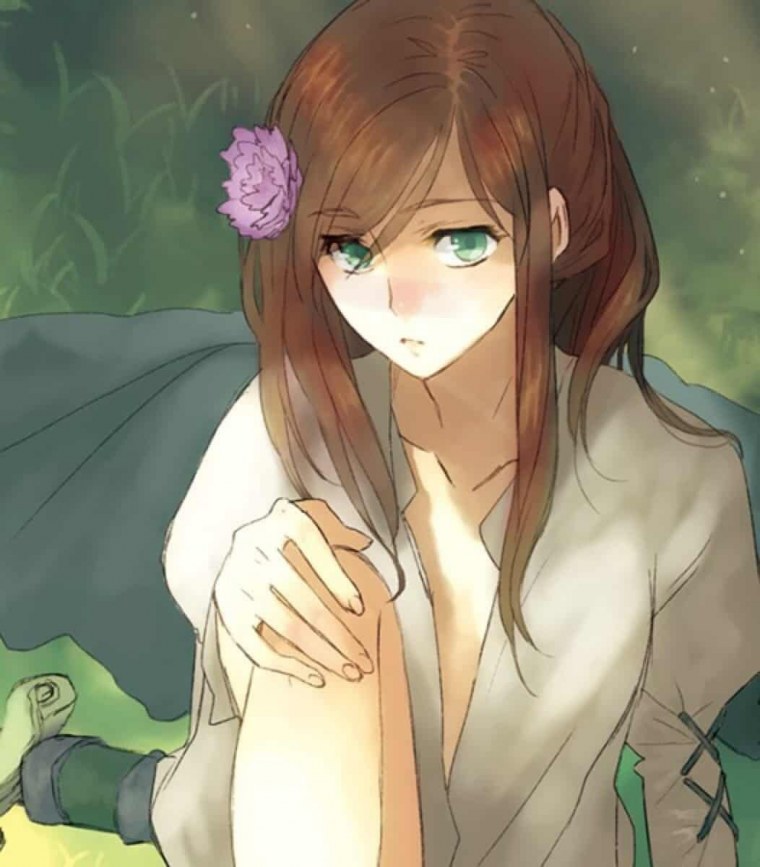 Аниме девочка с зелеными глазами