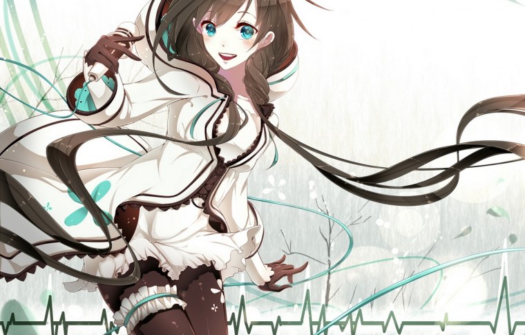 Аниме брюнетка с зелеными глазами