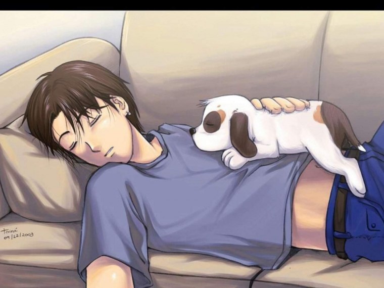 Аниме девушка спит