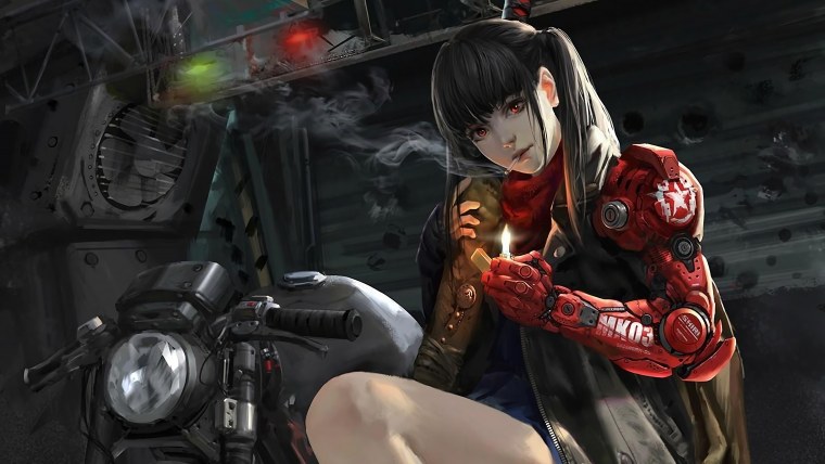 Аниме девушка киберпанк