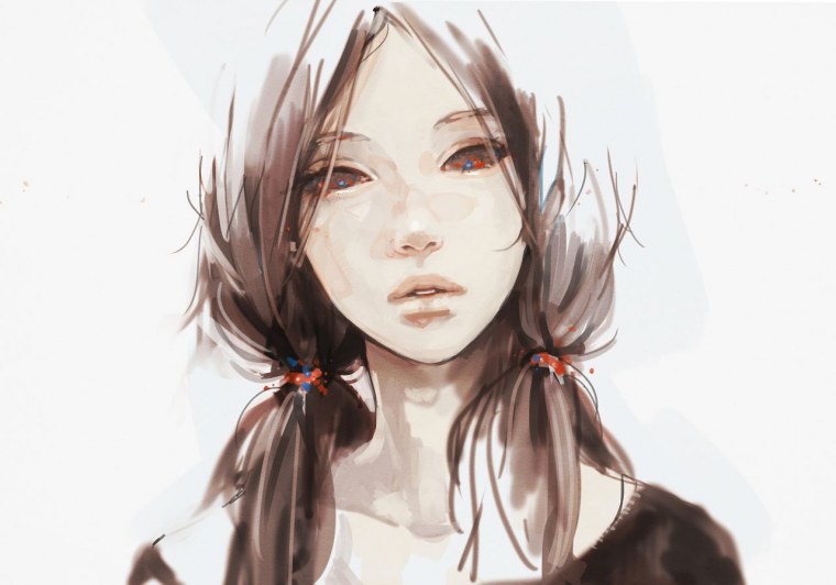 Девушка с карими глазами арт