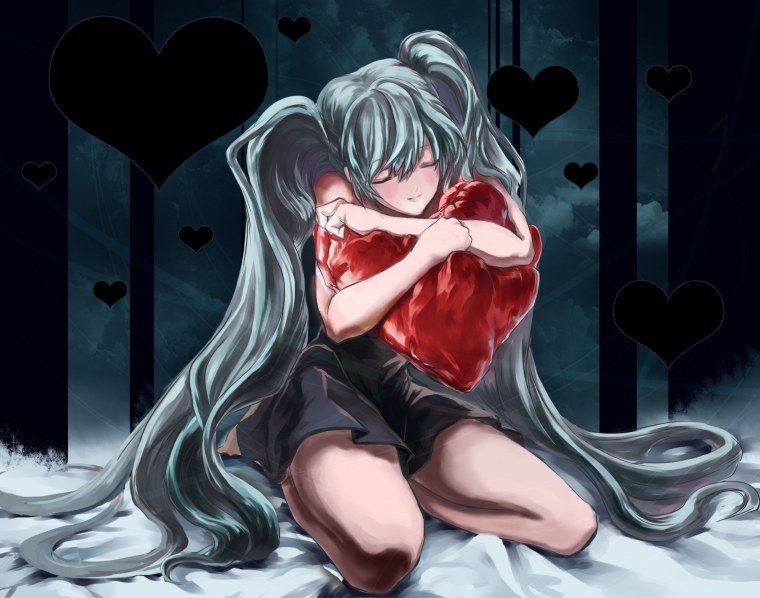 Аниме девушка с сердцем