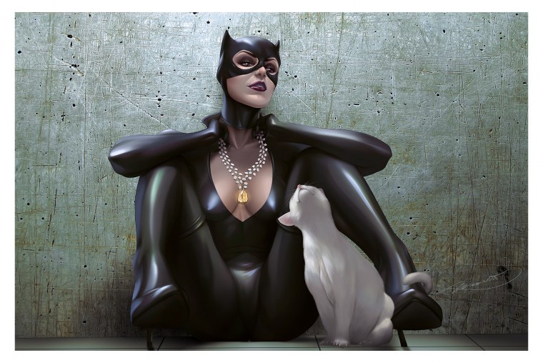 Бэтмен будущего и женщина кошка