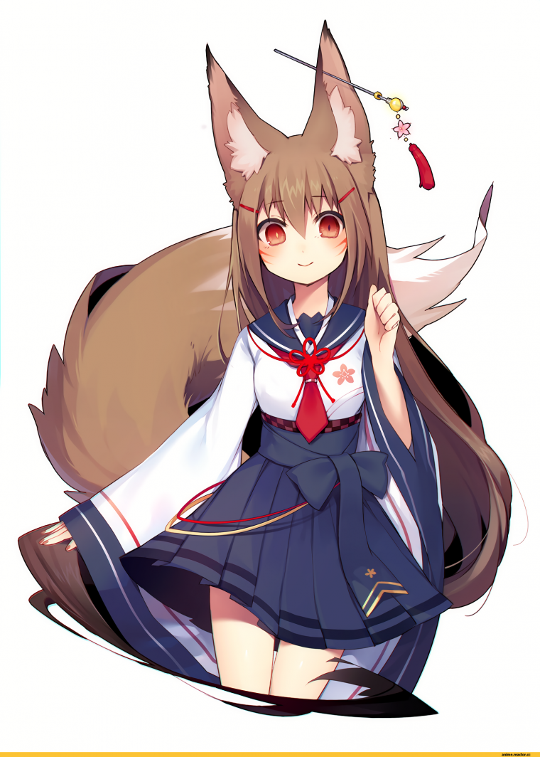 Кицунэ девушка лиса рыжая