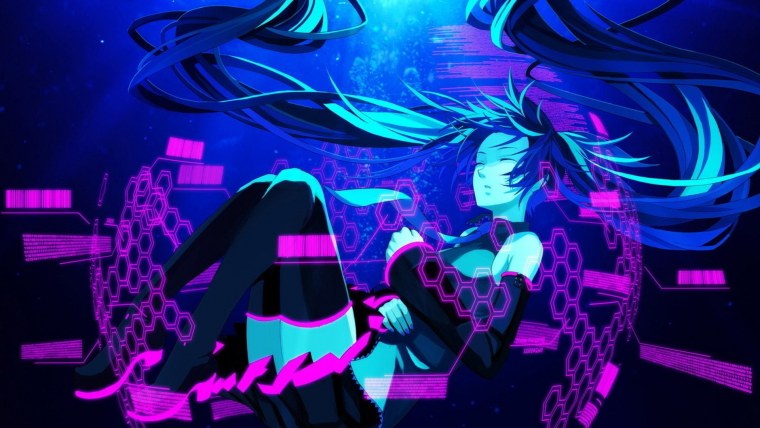 Мику Хацунэ в неоне