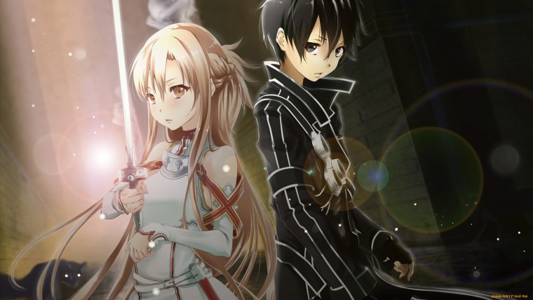 Аниме арт Кирито и Асуна