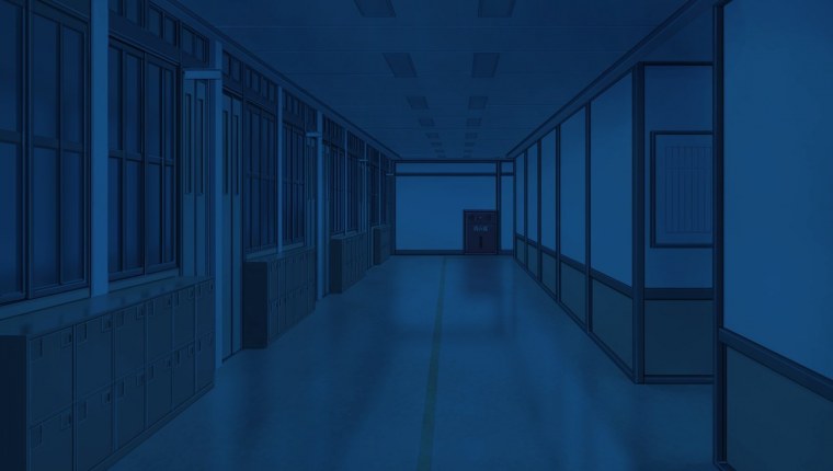 Коридор школы аниме